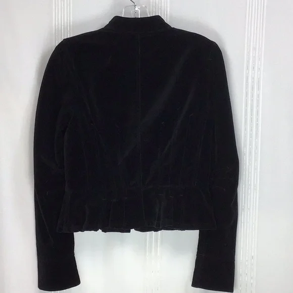 VTG American Rag Black Cotton Velveteen Cropped Lined Jacket - Picture 3 of 16